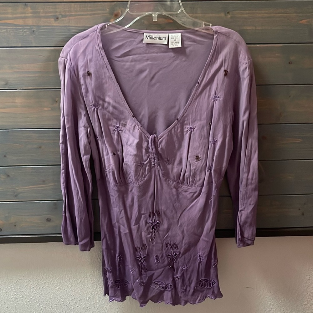 Millennium Purple Beaded Top